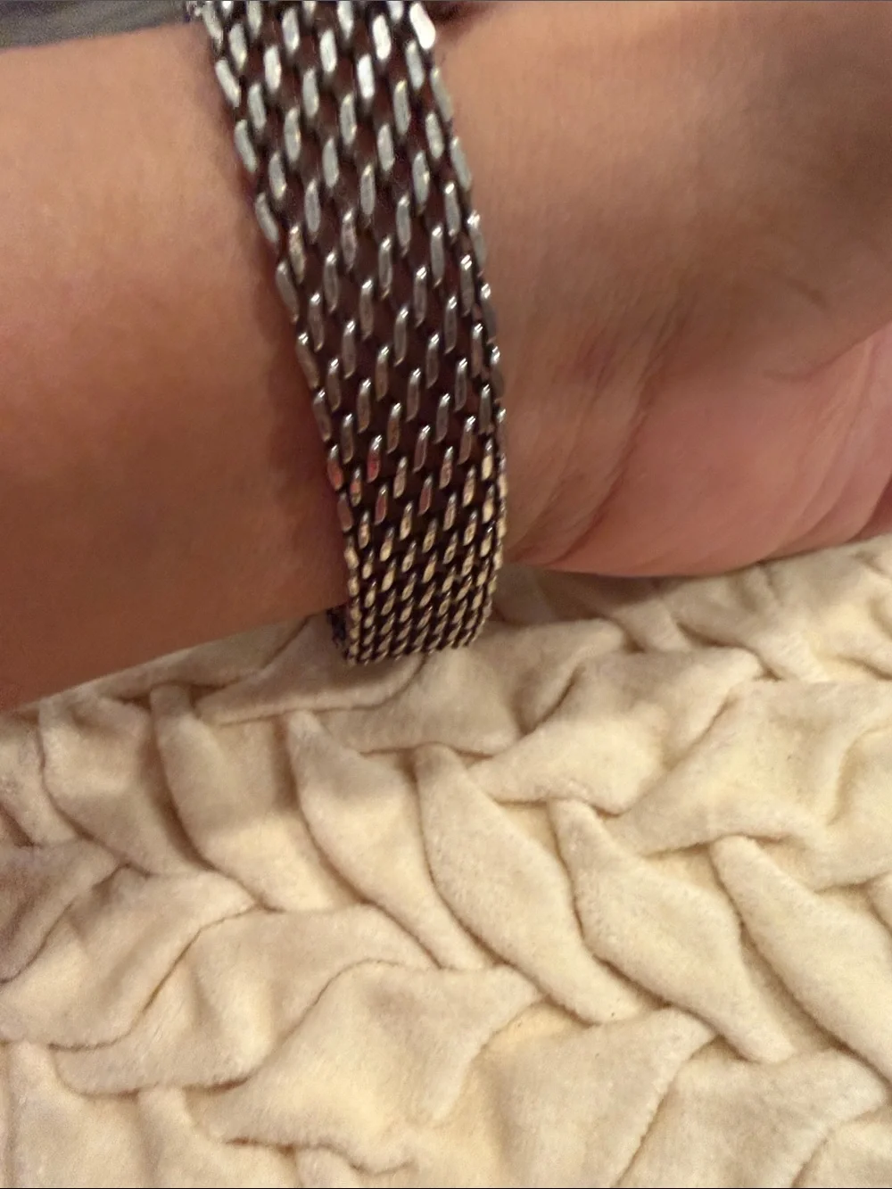 Brighton Silver-Tone Woven Mesh Bracelet with Decorative Ends